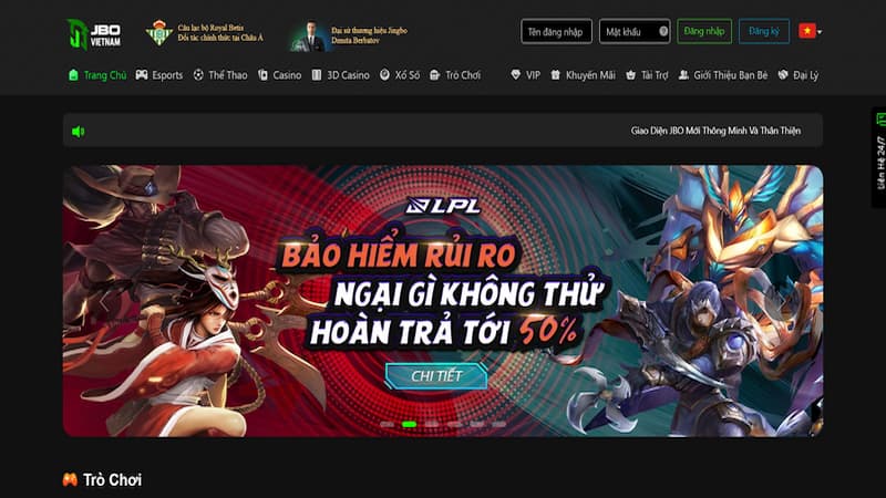 JBO San choi so 1 ca cuoc casino